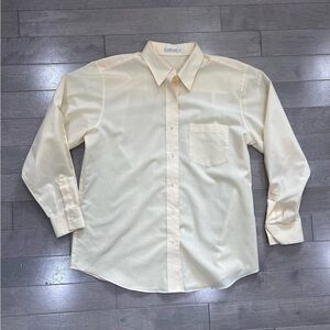 Foxcroft Women’s No Iron Boyfriend Button Up Shirt, Pale Yellow, Size 12